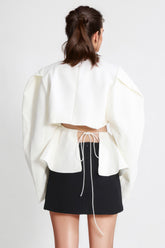 Jacke mit asymmetrischen Schnitten - Beige